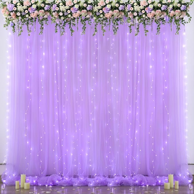 Lavender Tulle Photo Backdrop Curtain - Image 2