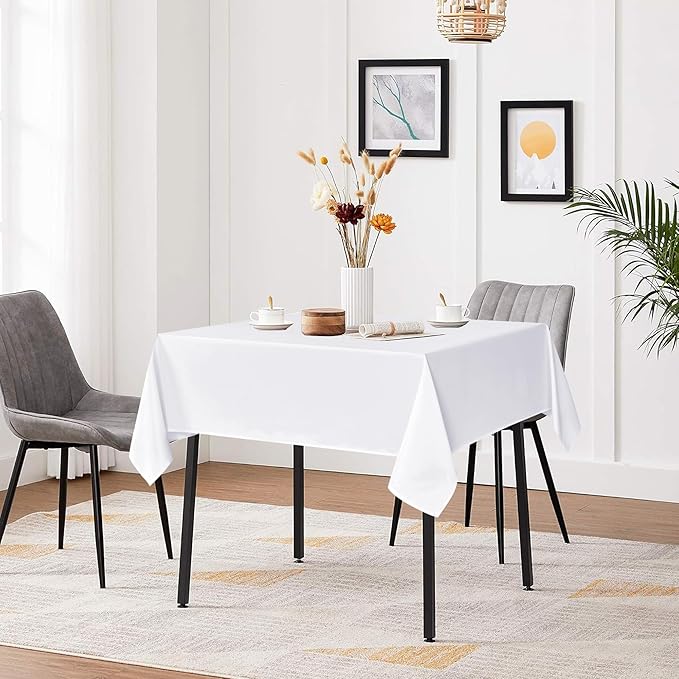 sancua White Large Square Tablecloths 85x85 Inch, 2 Pack - Image 2