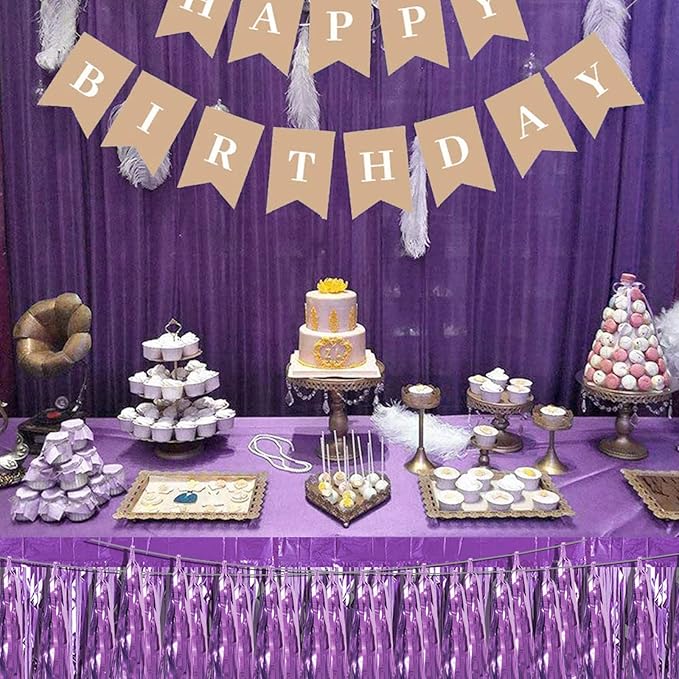 6P Light Purple Foil Fringe Metallic Tassel Streamers Banner Tassel Garland - Image 7