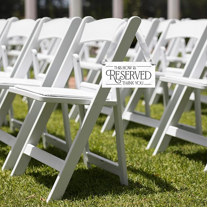 4 pcs Reserved Row Signs for Wedding, Acrylic Reserved Signs for Wedding Decor - Image 5