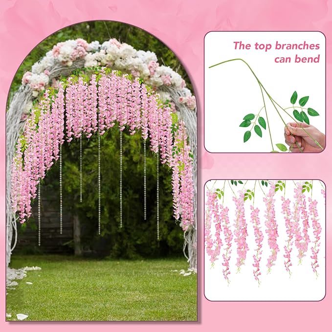 Wisteria Hanging Flowers, Fake Hanging Flowers, Wisteria artificiales Garland - Image 5
