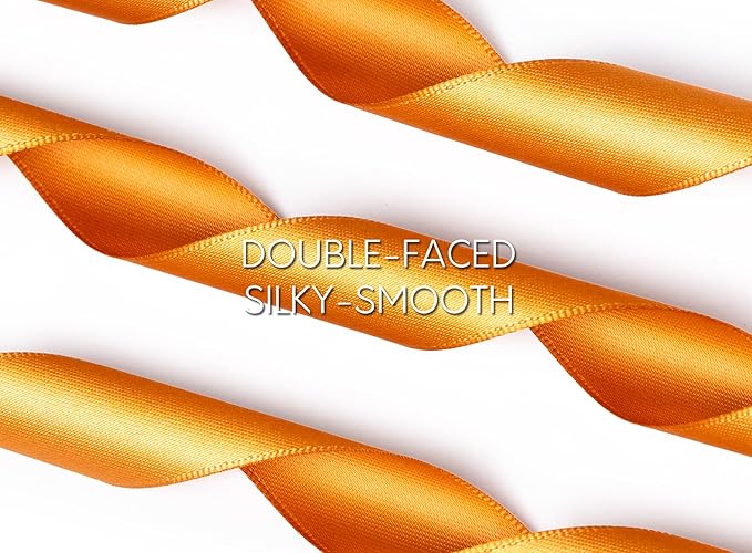 Satin Ribbon 7/8 Inch x 50 Yards Ginger Double-Faced Polyester Ribbons - Image 3