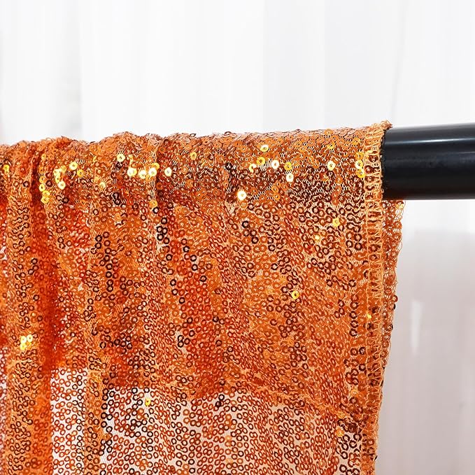 Poise3EHome 6FT x 8FT Orange Sequin Photography Backdrop Curtain - Image 4