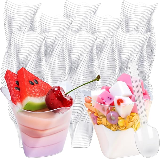 Honeydak 150 Pcs Plastic Dessert Cups without Lids 4.5 oz by Honeydak