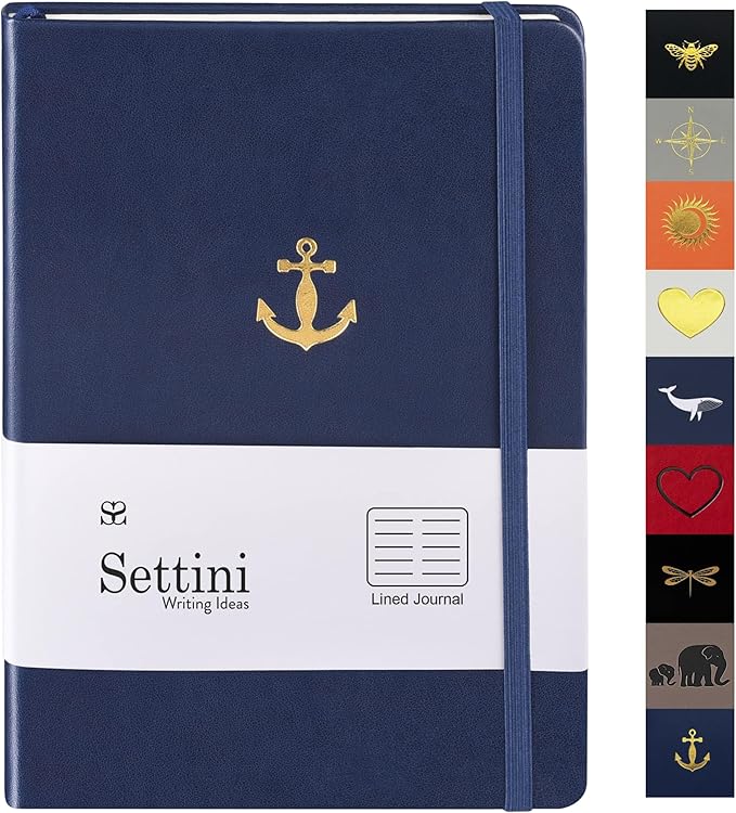 SETTINI Lined Journal, 192 Archival-Quality Pages, QuillEase Bleed-Free Paper by Settini