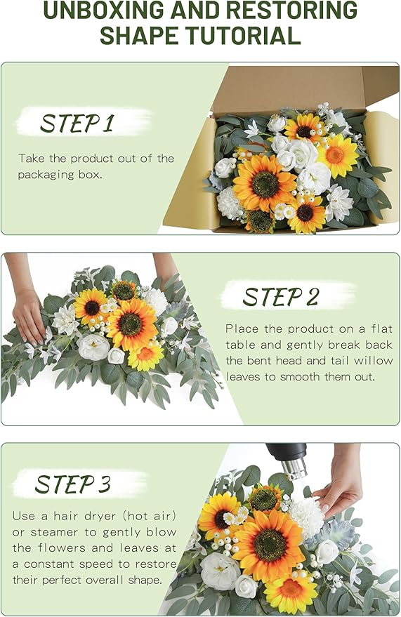 Faux Flower Swag Set of 2 for Wedding Welcome Signs Floral Swag Wedding - Image 7