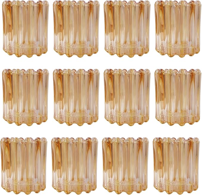 GOLDEAL 24Pcs Gold Glass Votive Candle Holders Tealight Holders Decorative - Image 8