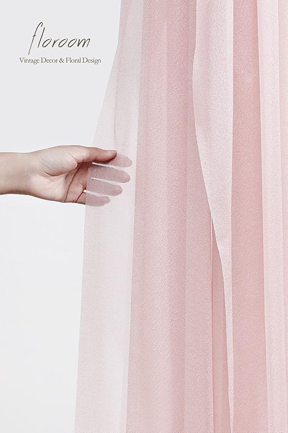 Floroom Wedding Arch Draping Fabric 2 Panels 20Ft Dusty Rose Chiffon Fabric - Image 6