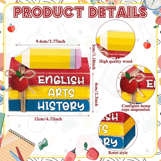 4 Pcs Back to School Table Decorations First Day of School Tiered Tray - Image 3
