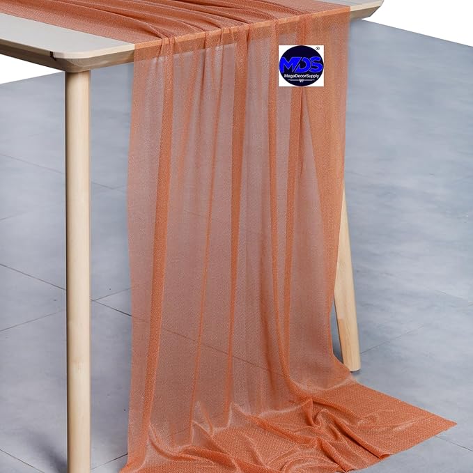 MDS 10 Pack 10ft Chiffon Table Runner 29 x 120 Inches Sheer Wedding Runner - Image 2