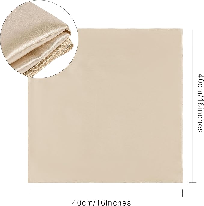 36 Pack Square Satin Dinner Napkins, 16x16 Inches Silky Soft Smooth Table Cloth - Image 5