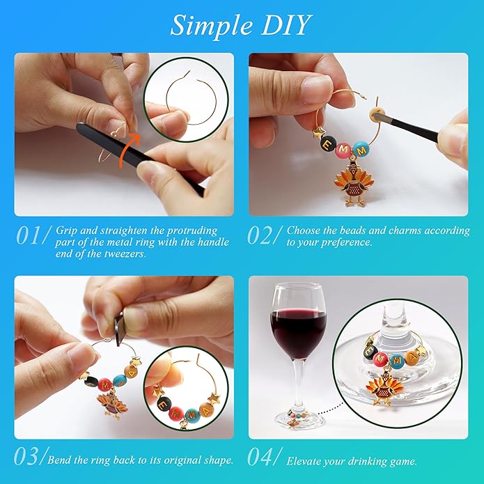 DIY Wine Glass Charms Kit, Glass Identifiers - Image 4