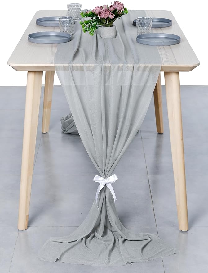 MDS 2 Pack 10ft Chiffon Table Runner 29 x 120 Inches Sheer Wedding Runner - Image 7