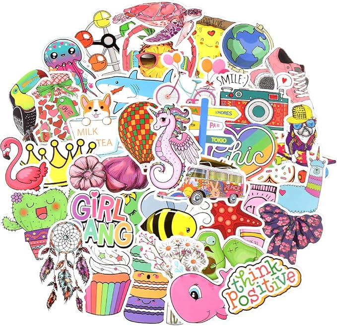 QTL Waterproof Stickers for Girls Cute Stickers for Water Bottles Hydro Flask by QTL