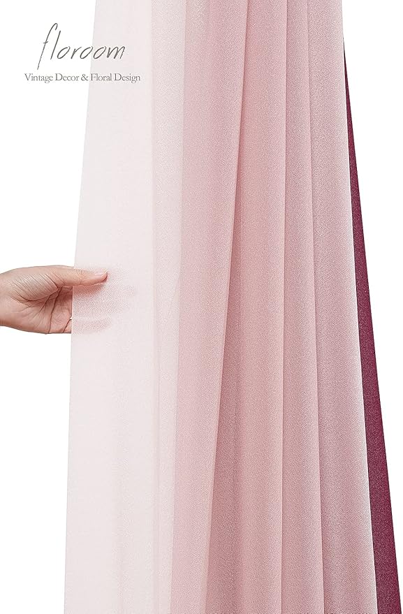 Floroom Wedding Arch Draping Fabric 3 Panels 20Ft Chiffon Fabric Drapes Arbor - Image 5
