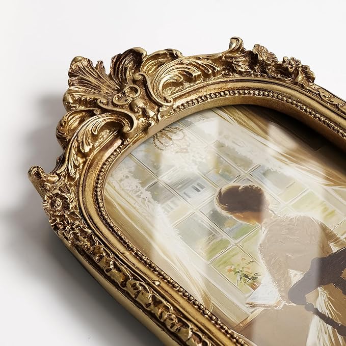 Cuspin Vintage 4x6 Picture Frame, Antique Arched Photo Frame - Image 3