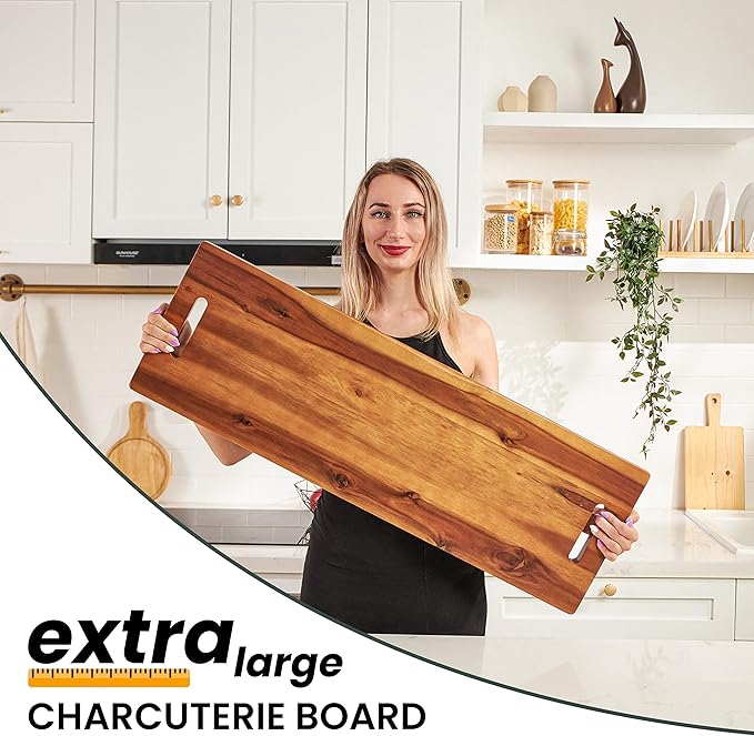 36" Large Acacia Wood Charcuterie Board - Image 2