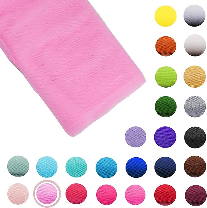 Craft And Party, Light Pink Fabric Tulle Roll 54 Inch by 40 Yards Fabric Tulle by CraftAndParty