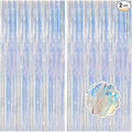2 Pack Iridescent Party Decorations Foil Fringe Tinsel Backdrop Glitter by Unknown