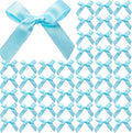 YGDZ 50 PCS Mini Blue Bows, Light Blue Satin Ribbon Bows, Small Bows by YGDZ