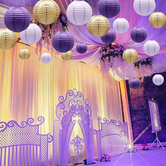 ADLKGG Paper Lanterns Decorative, Round Hanging Lanterns Party Supplies - Image 4