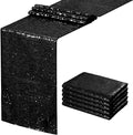 Sequin Table Runners 5 Pieces Black Table Runners 12x72 Inch Glitter Dining by SoarDream