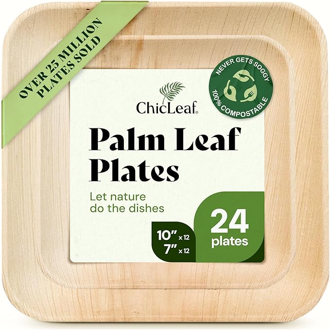 Chic Leaf Square Palm Leaf Tableware by ChicLeaf