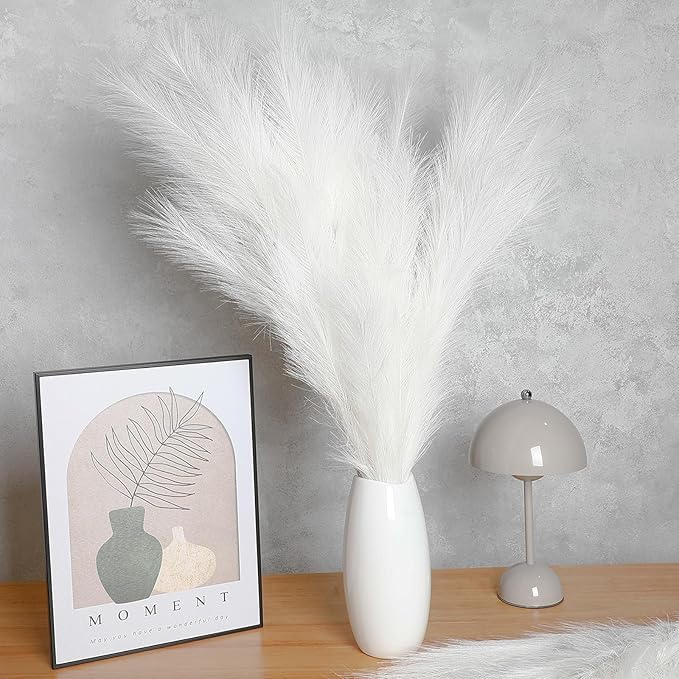 Zeyune 10 Pcs 71'' Large Faux Pampas Grass Decor Tall Artificial Pompous Grass - Image 7