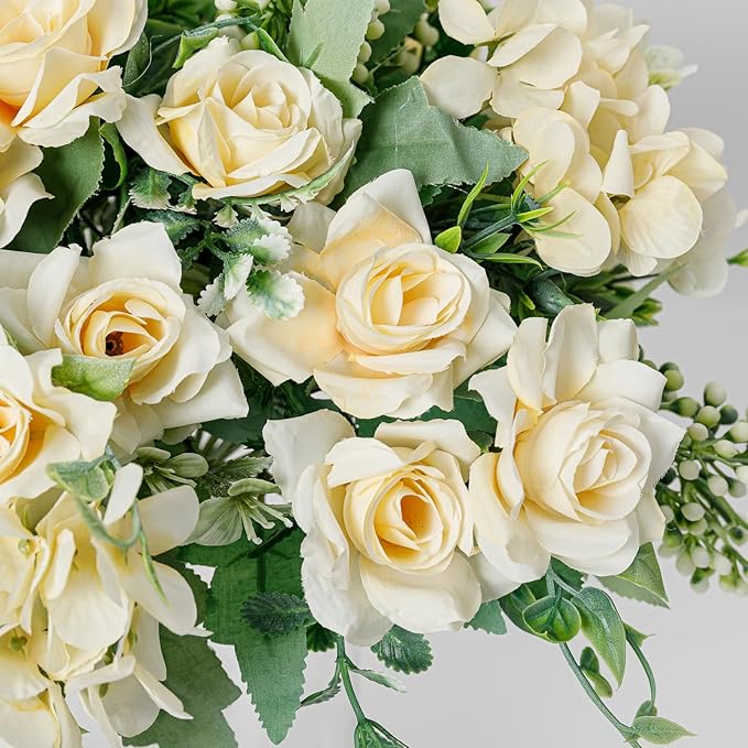 Artificial Flower 5 Branches Artificial Silk Fake Flowers Bouquet Small Roses - Image 4