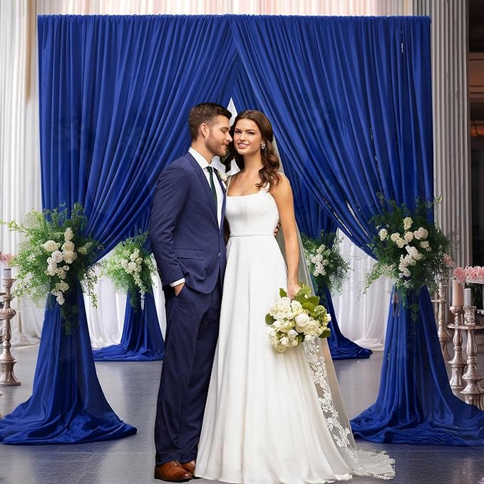 10 x 10 Feet Blue Backdrop Curtain - Image 6