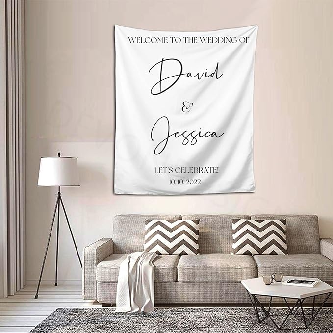 Welcome to Our Wedding Backdrop, Custom Tapestry - Image 6