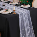 Snowkingdom Christmas Snowflake Cheesecloth Table Runner Silver 120 Inch Sheer by Snowkingdom