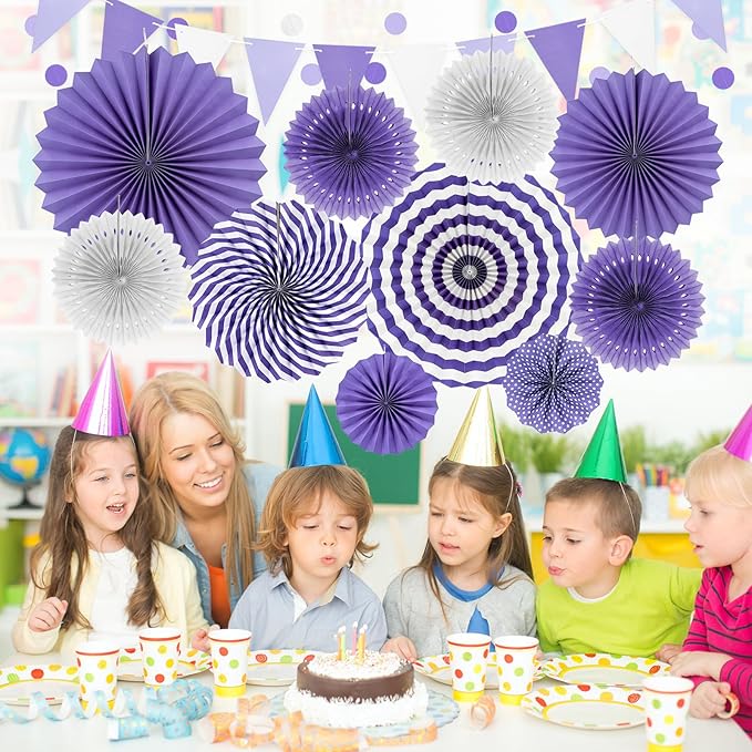Purple Party Decorations, Pom Poms Flowers Packs - Image 6