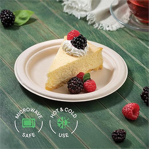 100% Compostable Paper Plates 9 Inch Heavy-Duty Dinner Plates - Image 4