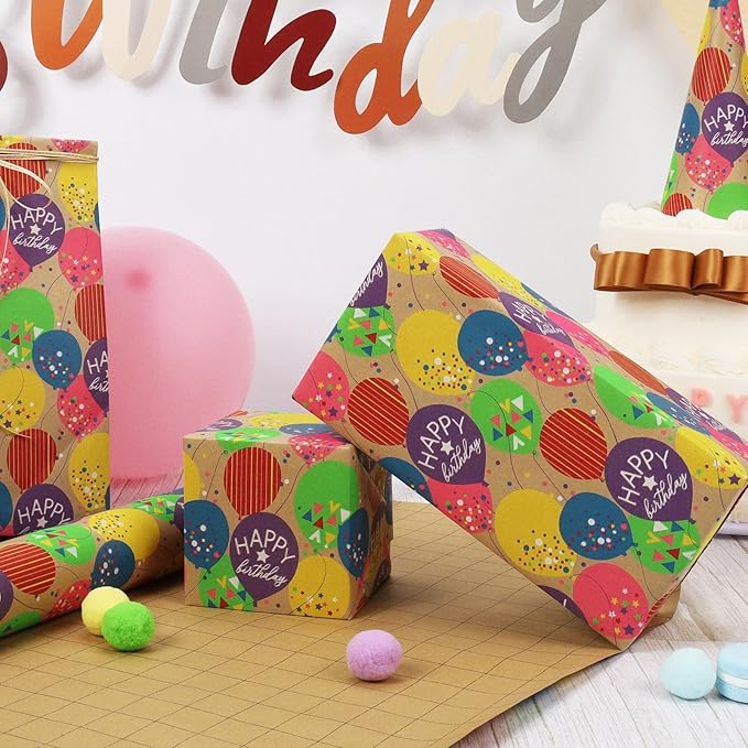 LaRibbons Birthday Wrapping Paper Roll - Image 3