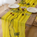 6pcs Yellow Gauze Rustic Cheesecloth Table Runner 120 Inch 10 FT by KEKETOARRANGE