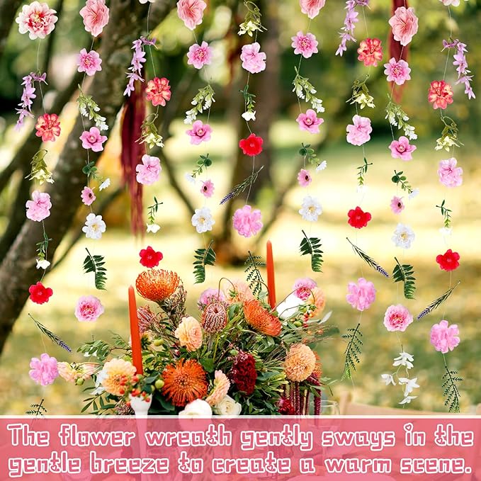 6 PCS 35.4 ft Artificial Hanging Flower Garland, Floral Vines Hanging Flowers - Image 5