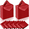 Manyshofu 50 Pieces Red Satin Napkins by Manyshofu