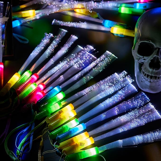 Lewtemi 60 Pack Fiber Optic Wand Glow Wand LED Light Up Wand Bulk - Image 4