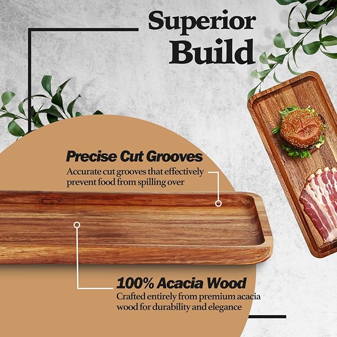Versatile Acacia Wood Serving Trays - Image 5