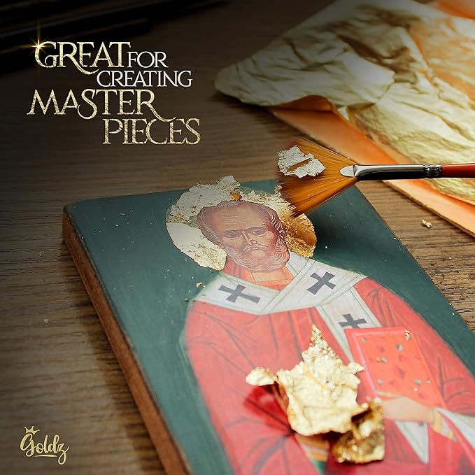 goldz: Edible 99.99% Gold Leaf, Genuine Gold Leaf, 24 Karat Edible gold Sheets. - Image 8