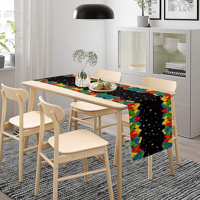 Building Blocks Table Runner Party Celebrating Colorful Blocks Table Runner - Image 8