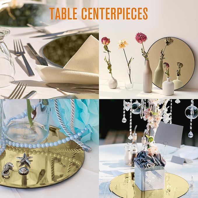 Houseables Gold Mirror Centerpieces - Image 5