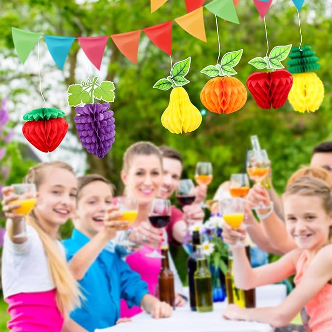 Gyufise 6Pcs Fruit Honeycomb Centerpieces Hawaiian Summer Fruit Table Toppers - Image 6