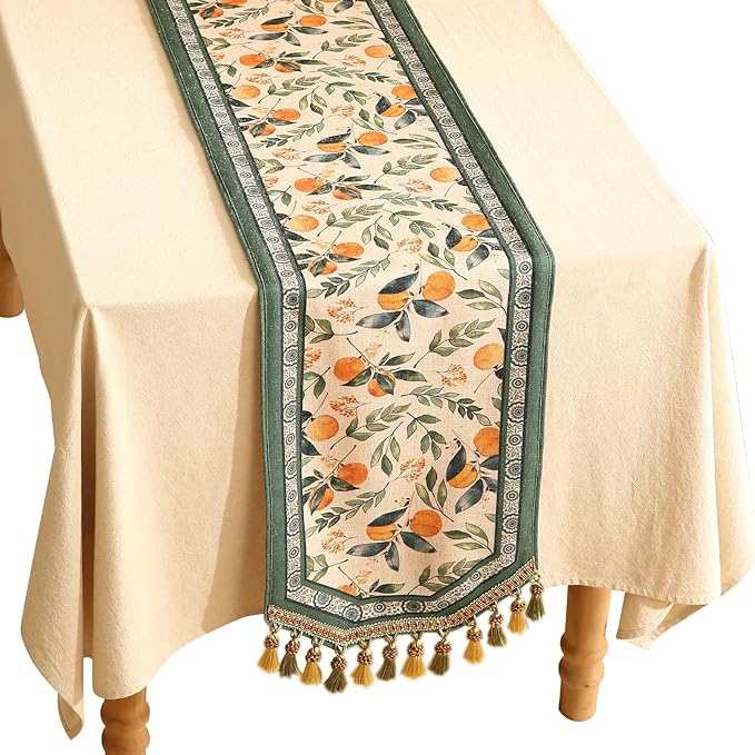patdrea Designer Vintage Fresh Farmhouse Linen Table Runner 102 Inch Long by Welcometopatdrea