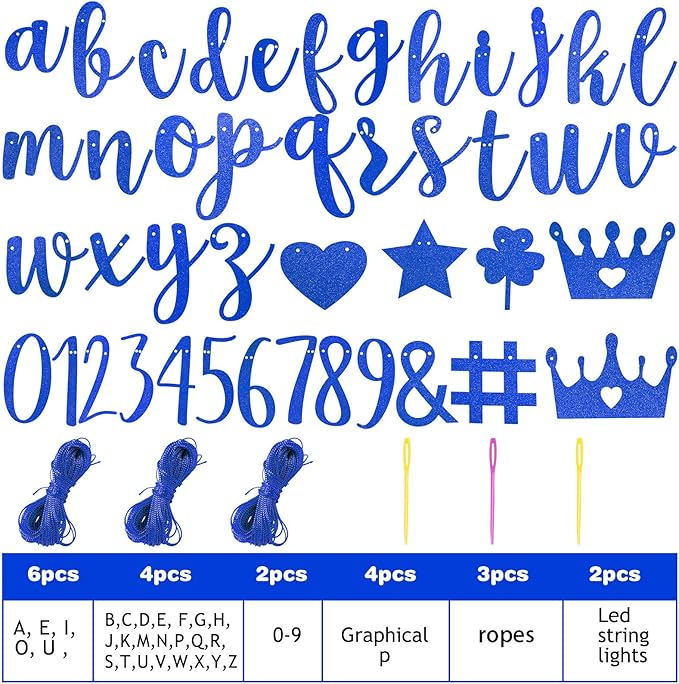 TaoBary 167 Pcs DIY Banner Kit Happy Birthday Glitter Banner Customizable - Image 2