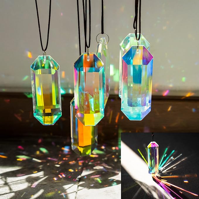 6 Pack 3'' Crystal Sun Catchers, AB Color Hanging Ornaments by HDCRYSTALGIFTS