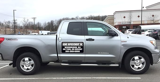 Vehicle Magnets Sign with Custom Lettering 12" X 24" -Landscape, Construction - Image 3