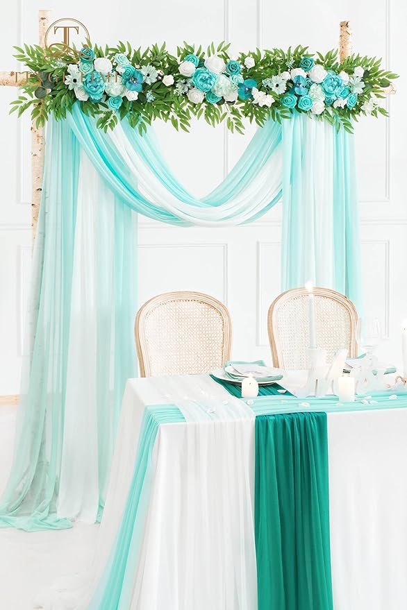 TINGE TIME 3 Panels Wedding Arch Draping Fabric, Wedding Arch Drapes - Image 5