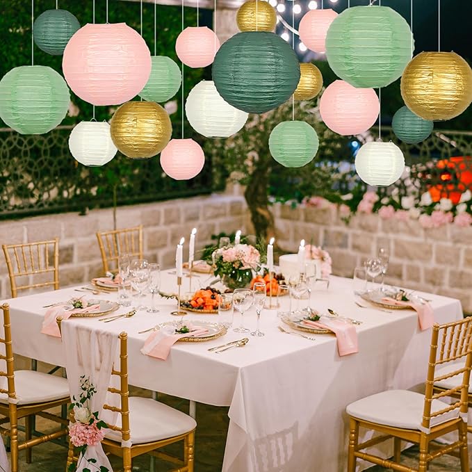 ADLKGG Paper Lanterns Decorative, Round Hanging Paper Lanterns Decorations - Image 4